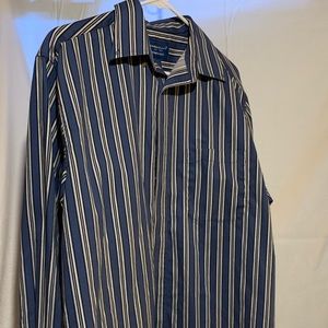 mens towncraft button up striped long sleeve shirt